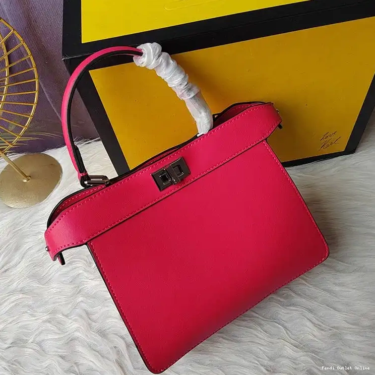 Affordable Leather Bag Nappa Fendi Petite Peekaboo Rose ISeeU In 0706